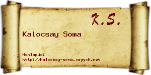 Kalocsay Soma névjegykártya